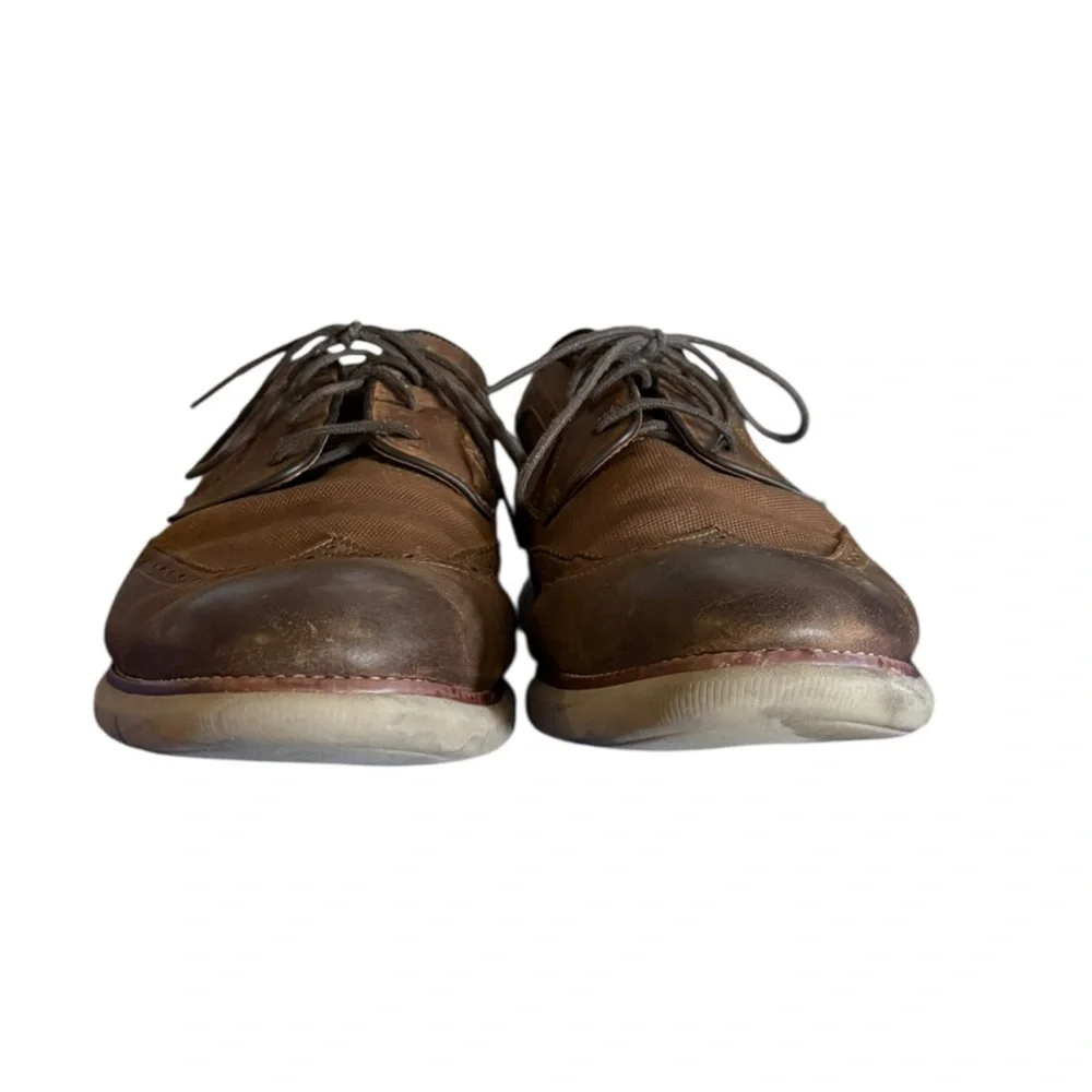 Johnston & Murphy Sheepskin Oxford Shoes 13W Brown Leather Memory Foam